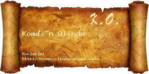 Komán Olinda névjegykártya